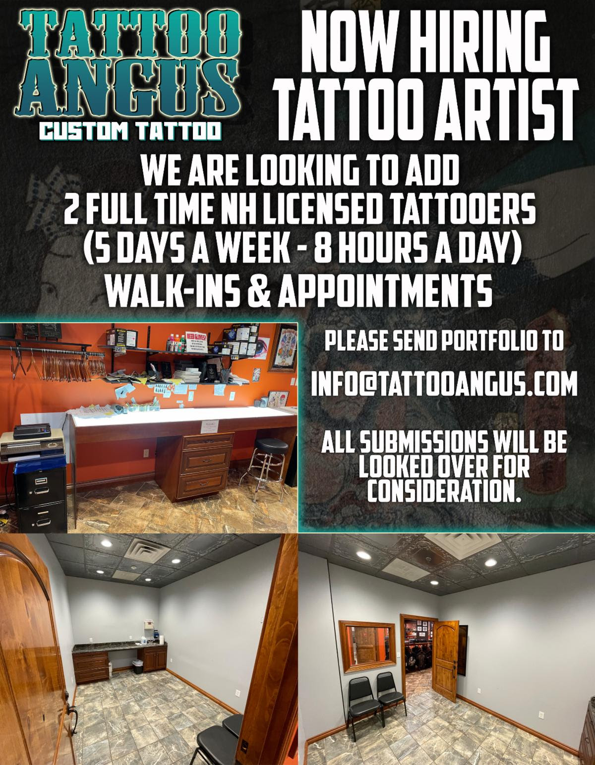 2025 Hiring - Tattoo Angus - Manchester, NH